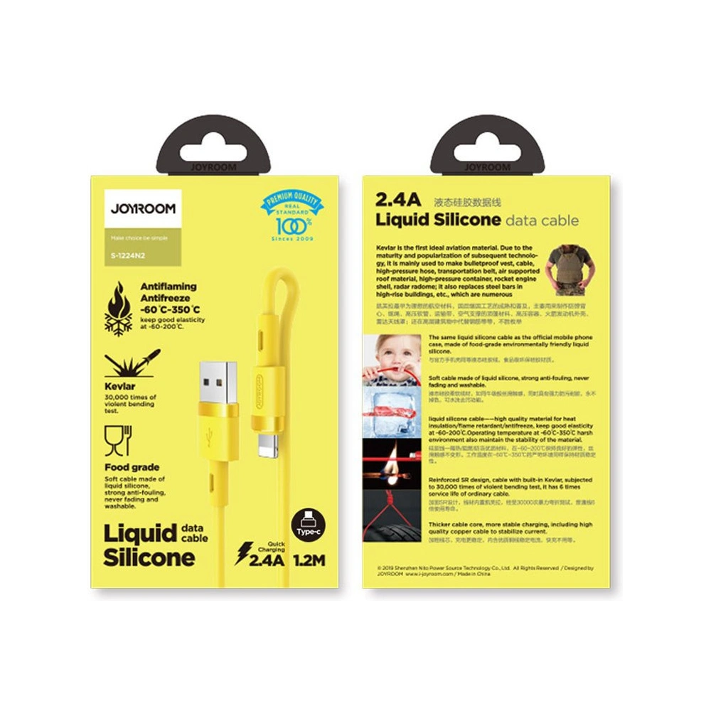 Kabel Joyroom USB/USB-C 2,4A 1,2m żółty (S-1224N2 Yellow)