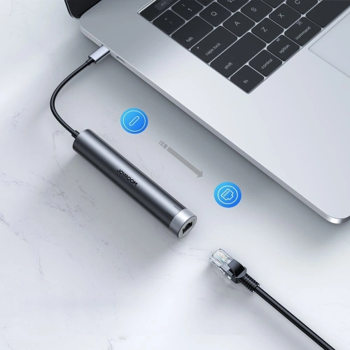 Kup HUB Joyroom 7w1 USB-C 100W/HDMI 4K 30 Hz/RJ-45/SD- und microSD-Kartenleser/2x USB 3.0 (S-H111) - JYR239 - {ean13} - Sklep Home Screen