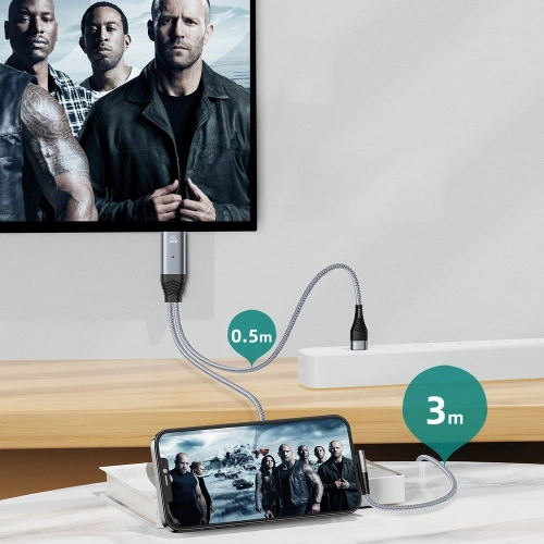 Buy Joyroom Lightning to HDMI 4K@60Hz adapter screen mirroring gray (SY-35L1) - JYR245 - {ean13} - Home Screen Store Europe