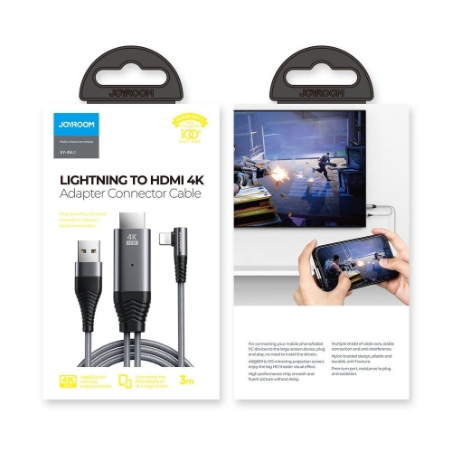 Buy Joyroom Lightning to HDMI 4K@60Hz adapter screen mirroring gray (SY-35L1) - JYR245 - {ean13} - Home Screen Store Europe