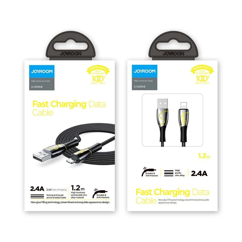 Kabel Joyroom Mermaid Series USB/Lightning 2,4A 1,2m czarny (S-1230K6)