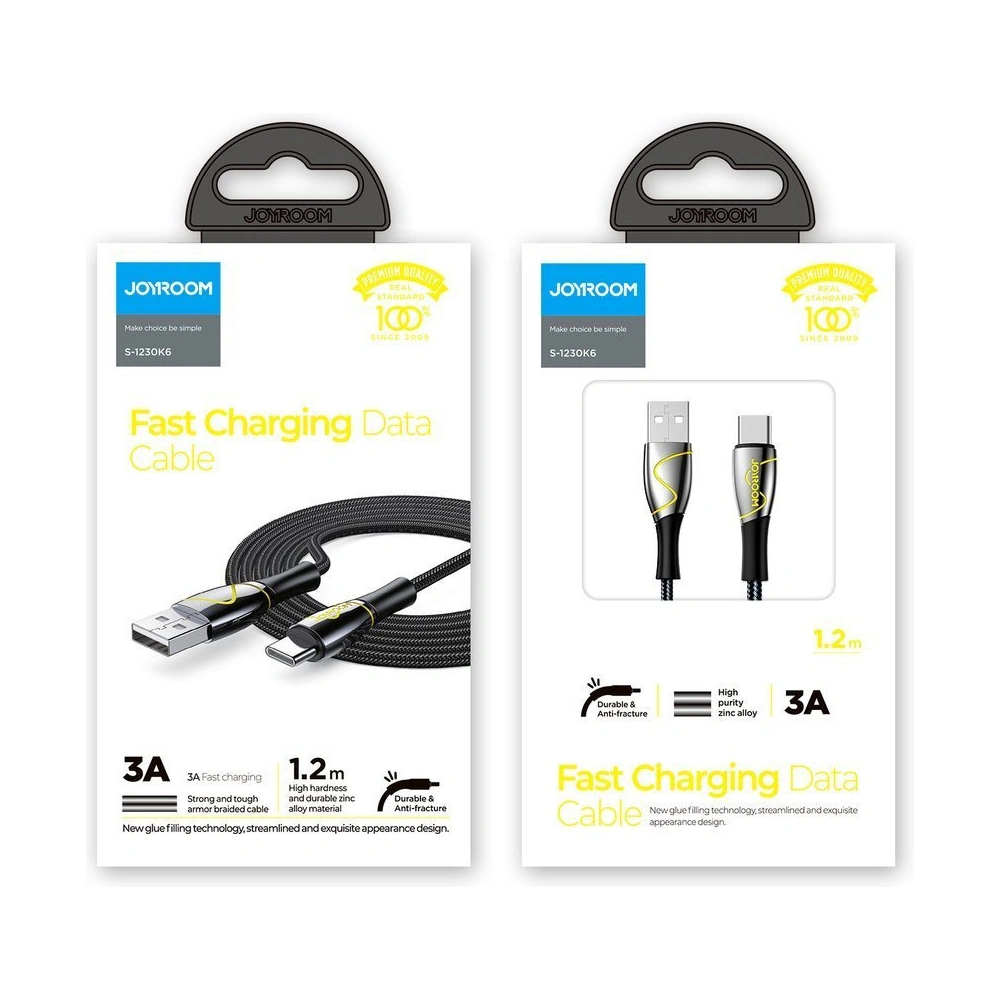 Kabel Joyroom Mermaid Series USB 3.1/USB-C 3A 1,2m czarny (S-1230K6)