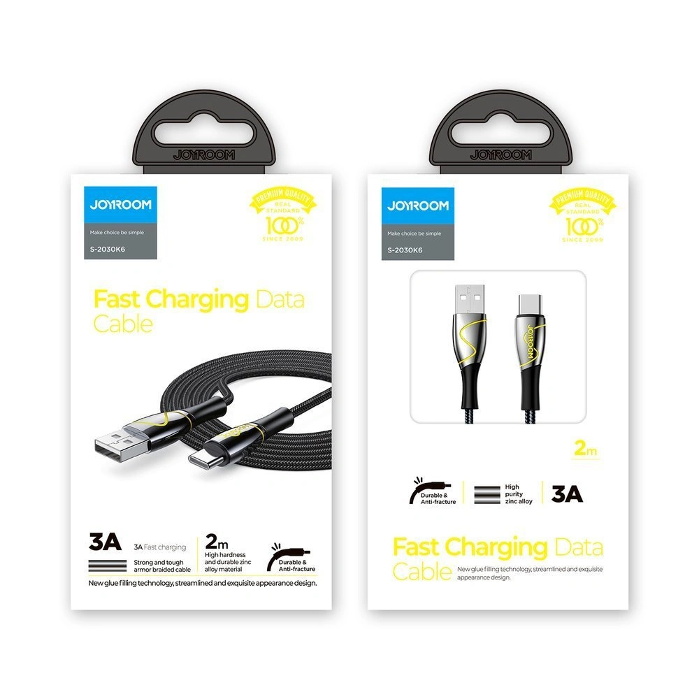 Kabel Joyroom Mermaid Series USB/USB-C 3A 2m czarny (S-2030K6)