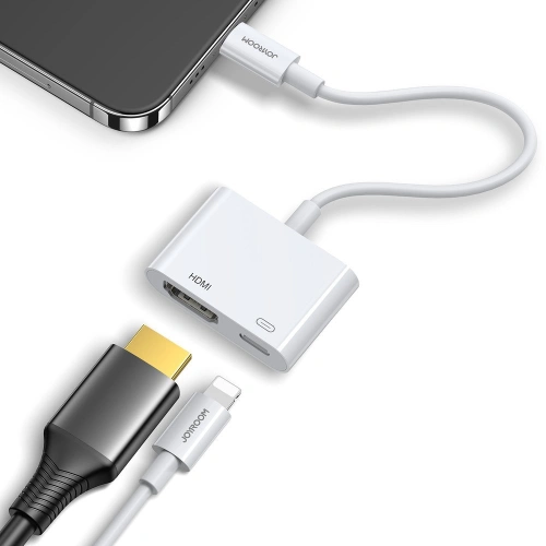 Kup Adapter Joyroom Lightning (männlich)/HDMI (weiblich) + Lightning (weiblich) FullHD 1080p 60Hz weiß (S-H141 weiß) - JYR250 - {ean13} - Sklep Home Screen