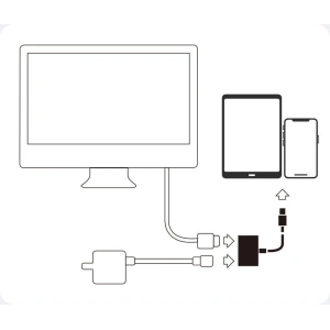 Kup Adapter Joyroom Lightning (männlich)/HDMI (weiblich) + Lightning (weiblich) FullHD 1080p 60Hz weiß (S-H141 weiß) - JYR250 - {ean13} - Sklep Home Screen