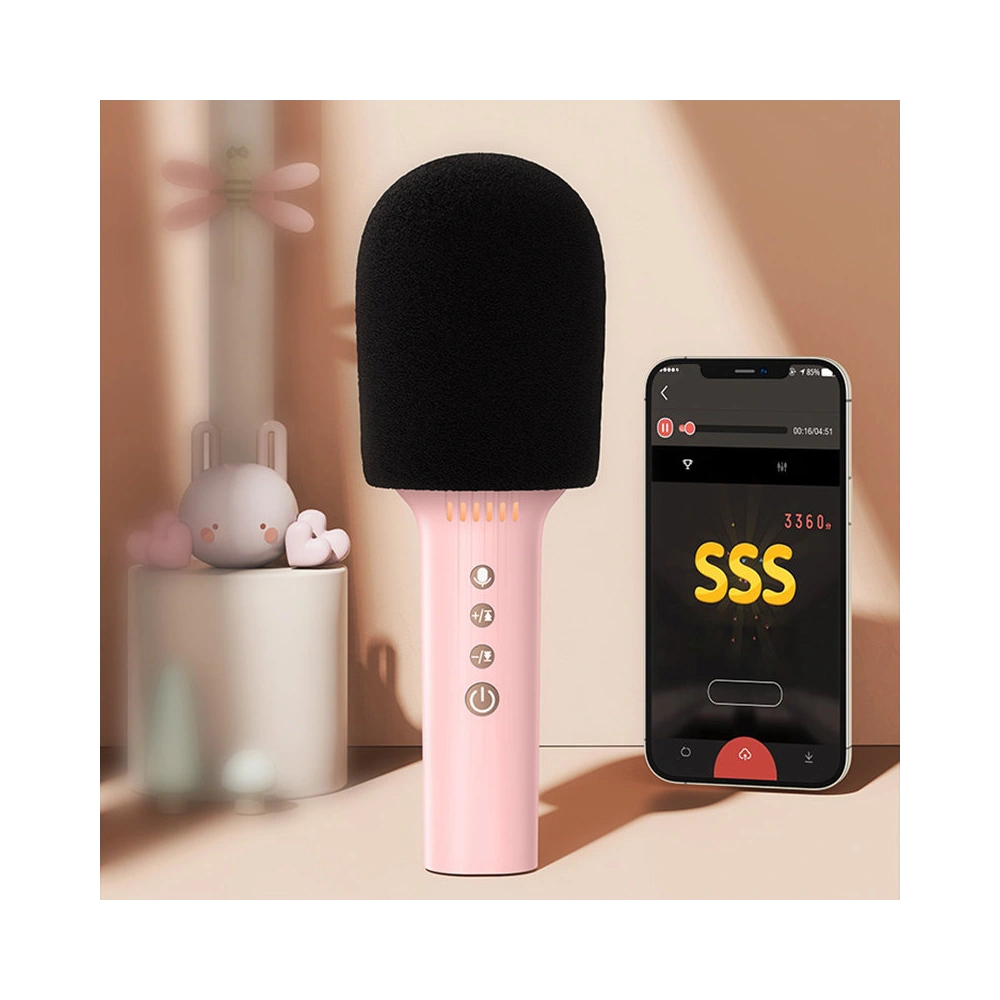 Bezprzewodowy mikrofon do karaoke Joyroom z głośnikiem Bluetooth 5.0 1200mAh niebieski (JR-MC5 Blue)