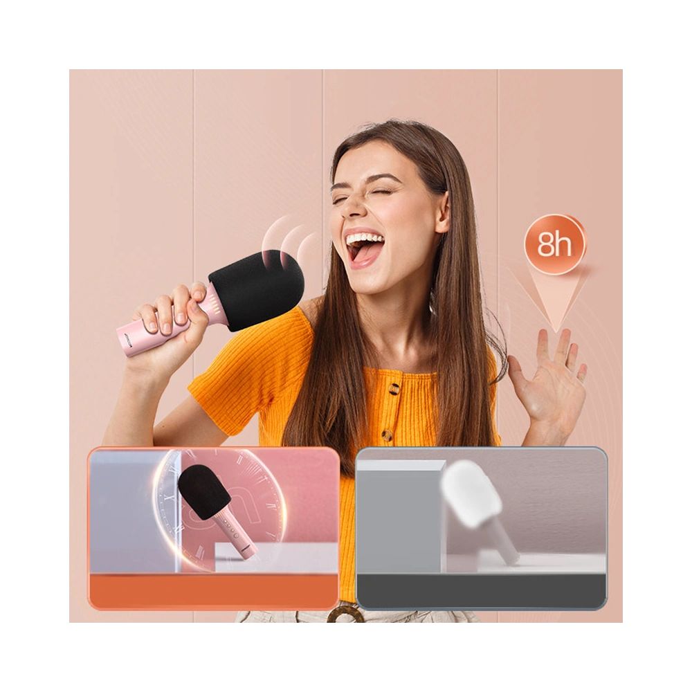 Bezprzewodowy mikrofon do karaoke Joyroom z głośnikiem Bluetooth 5.0 1200mAh niebieski (JR-MC5 Blue)