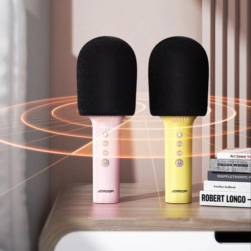 Buy Joyroom wireless karaoke microphone with Bluetooth 5.0 speaker 1200mAh pink (JR-MC5 Pink) - JYR296 - {ean13} - Home Screen Store Europe