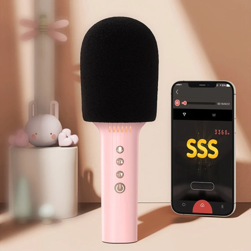 Buy Joyroom wireless karaoke microphone with Bluetooth 5.0 speaker 1200mAh pink (JR-MC5 Pink) - JYR296 - {ean13} - Home Screen Store Europe