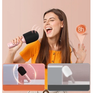 Kup Bezprzewodowy mikrofon do karaoke Joyroom z głośnikiem Bluetooth 5.0 1200mAh różowy (JR-MC5 Pink) - JYR296 - {ean13} - Sklep Home Screen