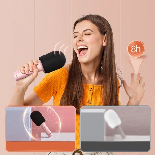 Buy Joyroom wireless karaoke microphone with Bluetooth 5.0 speaker 1200mAh pink (JR-MC5 Pink) - JYR296 - {ean13} - Home Screen Store Europe