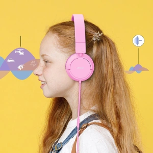 Buy Joyroom on-ear headphones 3.5mm mini jack for children children pink (JR-HC1 pink) - JYR297 - {ean13} - Home Screen Store Europe