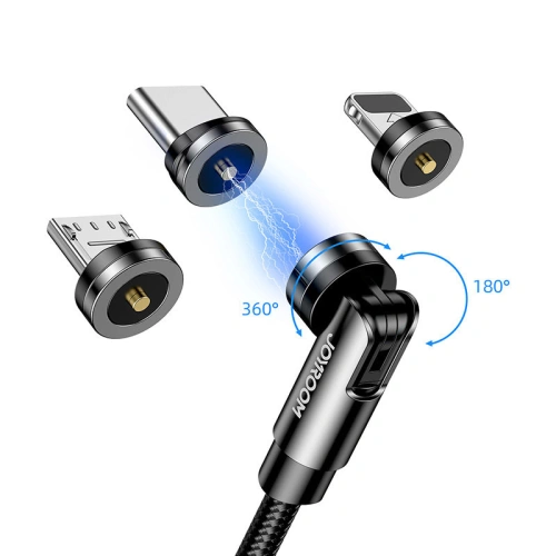 Kup Kabel magnetic Joyroom 3w1 USB-Lightning/USB-C/microUSB pentru încărcare 2,4A 1,2m negru (S-1224X2 LCM black) - JYR299 - {ean13} - Sklep Home Screen
