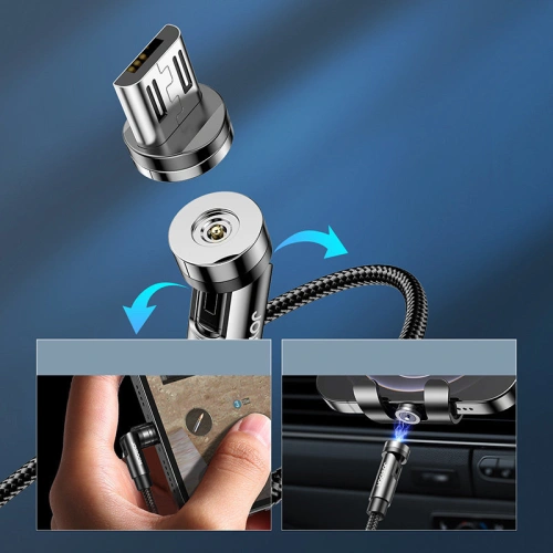 Kup Kabel magnetic Joyroom 3w1 USB-Lightning/USB-C/microUSB pentru încărcare 2,4A 1,2m negru (S-1224X2 LCM black) - JYR299 - {ean13} - Sklep Home Screen