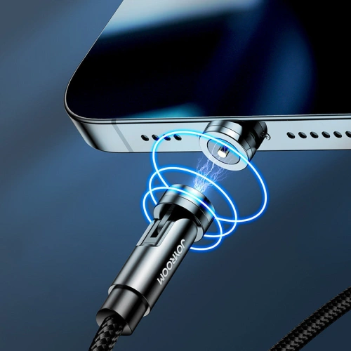 Kup Magnetický kabel Joyroom 3w1 USB-Lightning/USB-C/microUSB pro nabíjení 2,4A 1,2m černý (S-1224X2 LCM black) - JYR299 - {ean13} - Sklep Home Screen