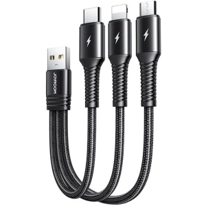 Kabel Joyroom 3w1 USB-Lightning/USB-C/microUSB 3,5A 15cm černý (S-01530G9 LCM black)
