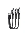 Cablul Joyroom 3w1 USB-Lightning/USB-C/microUSB 3,5A 15cm negru (S-01530G9 LCM black)