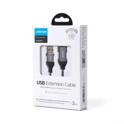 Kup Cablul de extensie Joyroom USB 2.0 480 Mbps 2m gri (S-2030N13 gray) - JYR302 - {ean13} - Sklep Home Screen
