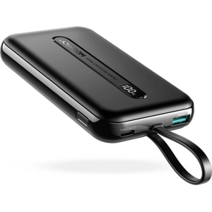 Powerbank Joyroom Linglong 10000mAh 20W Power Delivery Quick Charge USB/USB-C/wbudowany kabel USB-C czarny (JR-L001 black)