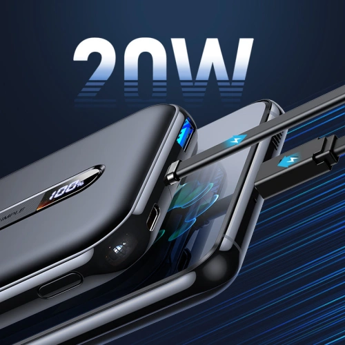 Kup Powerbank Joyroom Linglong 10000mAh 20W Power Delivery Încărcare Rapidă USB/USB-C/cablul USB-C încorporat negru (JR-L001 black) - JYR304 - {ean13} - Sklep Home Screen