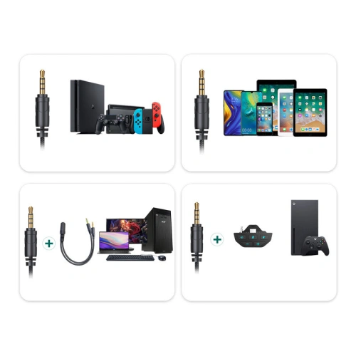 Buy Joyroom Gaming 3.5mm mini jack with remote control and microphone for players black (JR-HG1 green) - JYR308 - {ean13} - Home Screen Store Europe