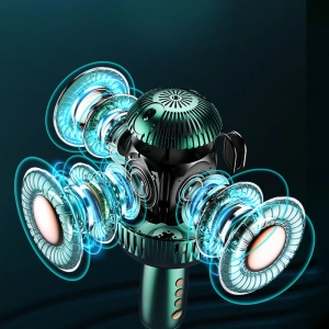 Vezeték nélküli karaoke mikrofon Joyroom Bluetooth 5.0 hangszóróval 2500mAh zöld (JR-K3 green)