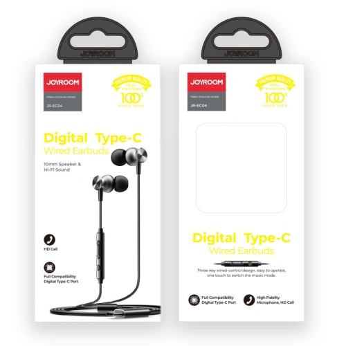 Kup Kopfhörer Joyroom USB-C mit Fernbedienung und Mikrofon silber (JR-EC04 Silver) - JYR312 - {ean13} - Sklep Home Screen