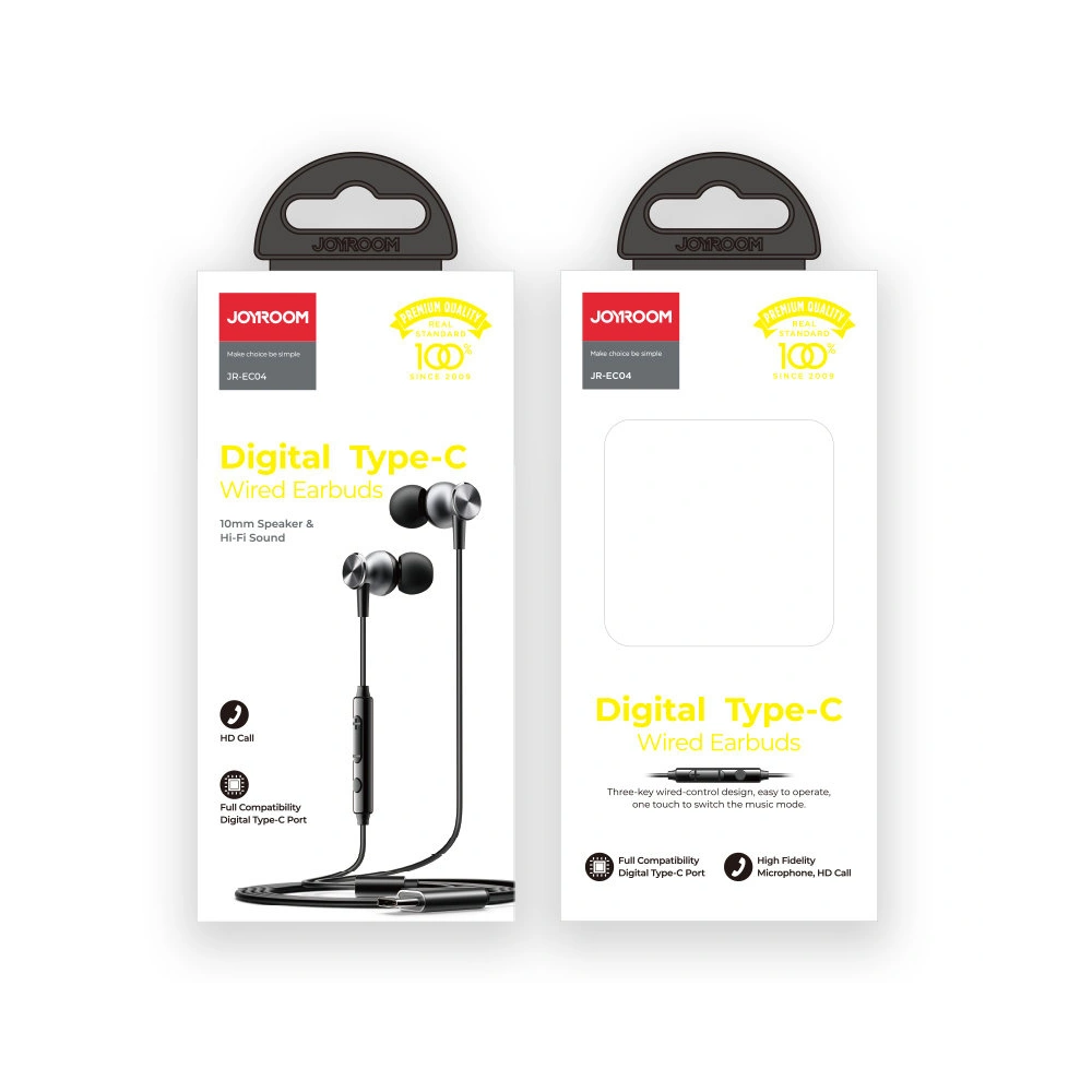 Słuchawki Joyroom USB-C z pilotem i mikrofonem srebrny (JR-EC04 Silver)