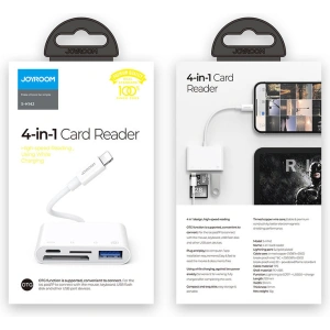 HUB Joyroom OTG Lightning - USB 3.2 Gen 1 (3.0, 3.1 Gen 1)/czytnik kart SD, TF/Lightning biały (S-H142 white)