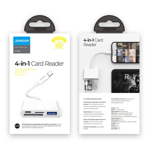 Kup HUB Joyroom OTG Lightning - USB 3.2 Gen 1 (3.0, 3.1 Gen 1)/SD, TF-Kartenleser/weißer Lightning (S-H142 white) - JYR319 - {ean13} - Sklep Home Screen