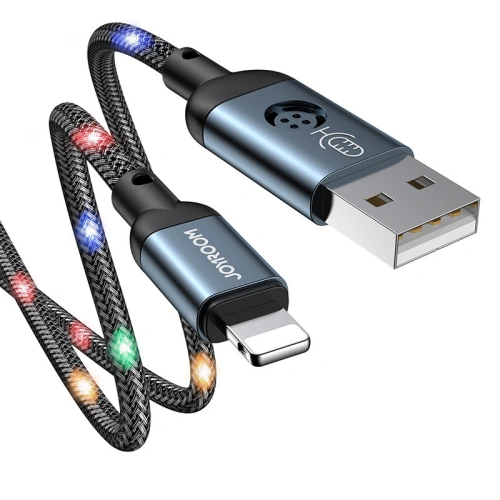 Kup Cablul Joyroom USB/Lightning audio LED 2,4A 1,2m gri (S-1230N16) - JYR321 - {ean13} - Sklep Home Screen