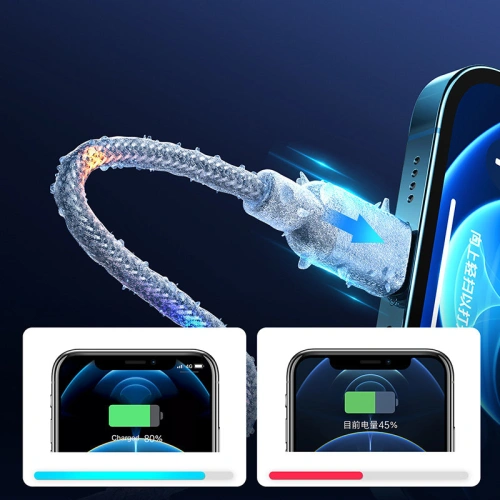 Kup Cablul Joyroom USB/Lightning audio LED 2,4A 1,2m gri (S-1230N16) - JYR321 - {ean13} - Sklep Home Screen