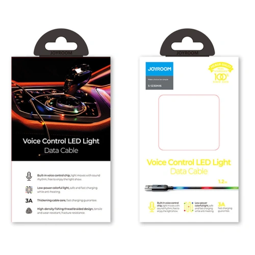 Kup Cablul Joyroom USB/Lightning audio LED 2,4A 1,2m gri (S-1230N16) - JYR321 - {ean13} - Sklep Home Screen