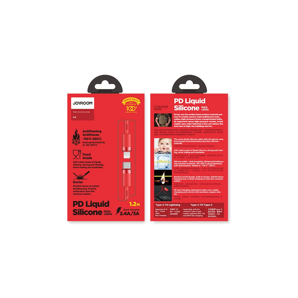 Kabel Joyroom USB-C/Lightning PD 20W 1,2m czerwony (S-1224N9)