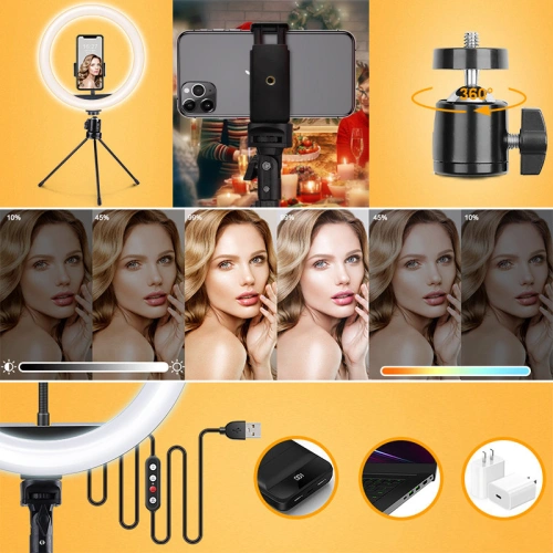 Buy Joyroom ring flash lamp tripod kit for recording live selfie phone holder ring light black (JR-ZS233) - JYR337 - {ean13} - Home Screen Store Europe