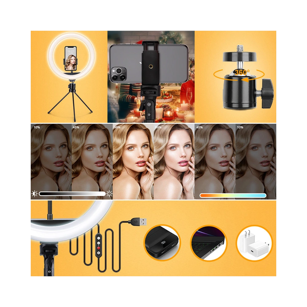 Zestaw do nagrywania live Joyroom lampa ring + statyw czarny (JR-ZS233)