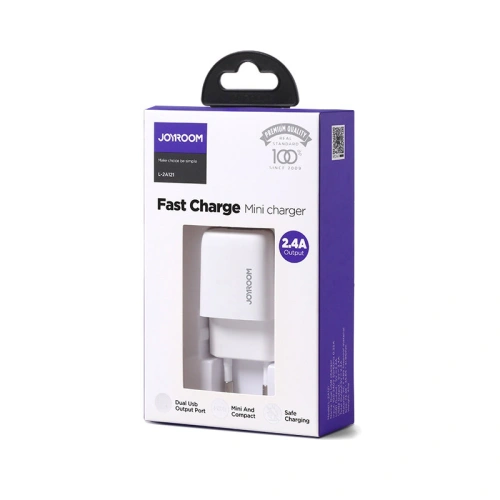 Kup Încărcător de rețea Joyroom 2xUSB 12W 2,4A alb (L-2A121) - JYR338 - {ean13} - Sklep Home Screen