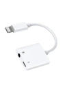 Adapter Joyroom Lightning - Lightning (Laden) / 3,5mm Mini-Klinke weiß (S-Y105)