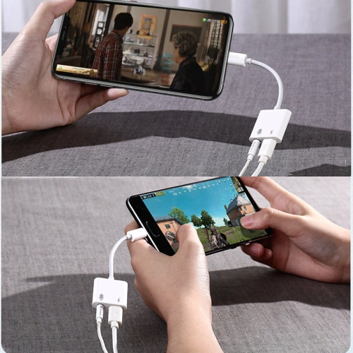 Kup Adapter Joyroom Lightning - Lightning (Laden) / 3,5mm Mini-Klinke weiß (S-Y105) - JYR339 - {ean13} - Sklep Home Screen