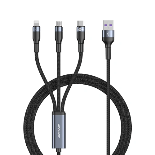 Kup Cablu Joyroom 3in1 USB-USB-C/microUSB/Lightning 66W 6A 1,2m negru (S-1260G5) - JYR352 - {ean13} - Sklep Home Screen