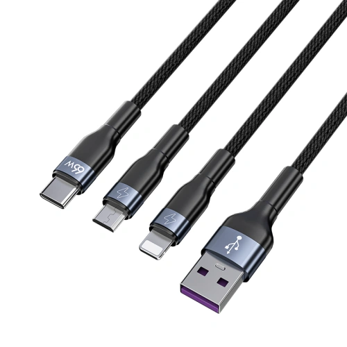 Kup Cablu Joyroom 3in1 USB-USB-C/microUSB/Lightning 66W 6A 1,2m negru (S-1260G5) - JYR352 - {ean13} - Sklep Home Screen