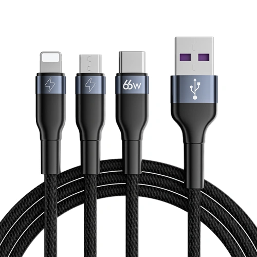Kup Cablu Joyroom 3in1 USB-USB-C/microUSB/Lightning 66W 6A 1,2m negru (S-1260G5) - JYR352 - {ean13} - Sklep Home Screen
