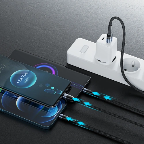 Kup Cablu Joyroom 3in1 USB-USB-C/microUSB/Lightning 66W 6A 1,2m negru (S-1260G5) - JYR352 - {ean13} - Sklep Home Screen
