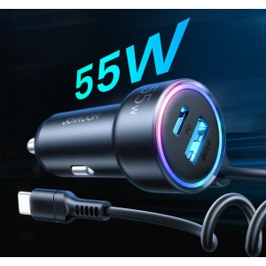 Kup Ładowarka samochodowa Joyroom 3w1 + kabel USB-C 1,5m 55W czarny (JR-CL07) - JYR360 - {ean13} - Sklep Home Screen