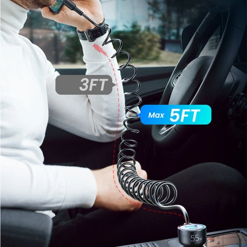 Kup Încărcător auto Joyroom 3in1 + cablu USB-C 1,5m 55W negru (JR-CL07) - JYR360 - {ean13} - Sklep Home Screen