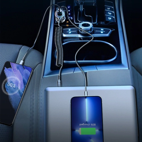 Kup Încărcător auto Joyroom 3in1 + cablu USB-C 1,5m 55W negru (JR-CL07) - JYR360 - {ean13} - Sklep Home Screen