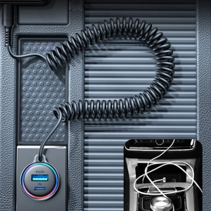 Autós töltő Joyroom 3w1 + USB-C kábel 1,5m 55W fekete (JR-CL07)