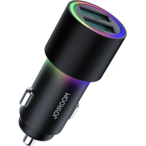 Buy Joyroom car charger 2 x USB with backlight 24W black (JR-CL10) - JYR365 - {ean13} - Home Screen Store Europe