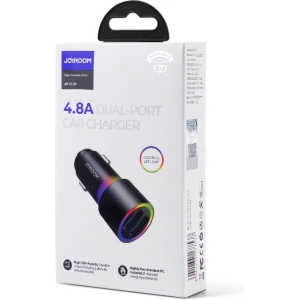 Buy Joyroom car charger 2 x USB with backlight 24W black (JR-CL10) - JYR365 - {ean13} - Home Screen Store Europe