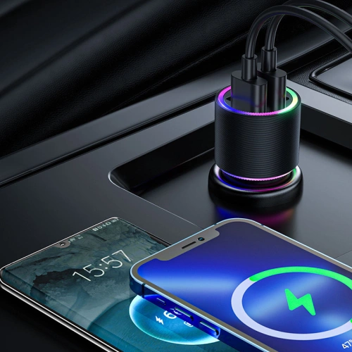 Kup Încărcător auto Joyroom 2xUSB 24W + cablu 3in1 USB-C/microUSB/Lightning 1,2m negru (JR-CL10) - JYR366 - {ean13} - Sklep Home Screen
